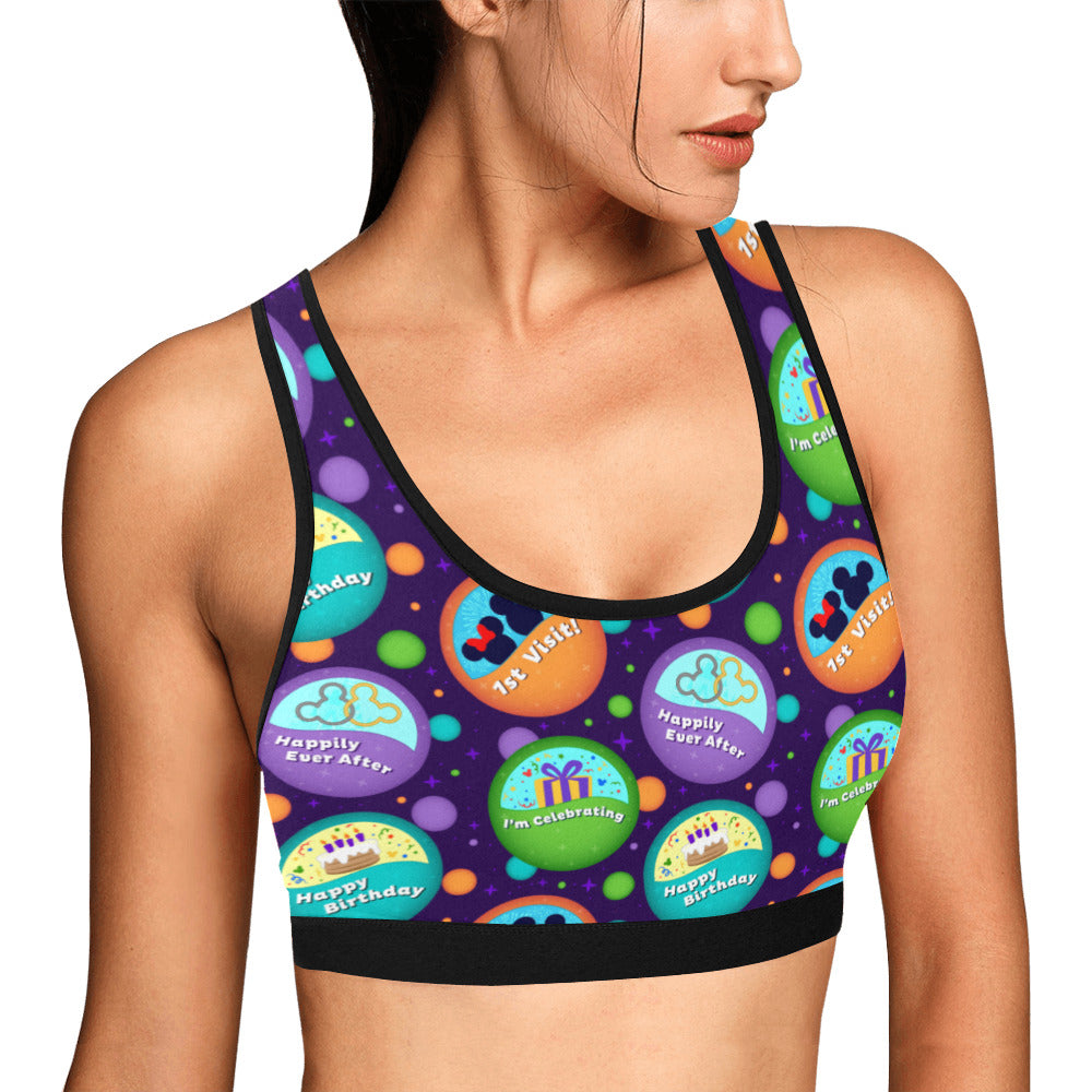 Button Collector Women's Athletic Sports Bra