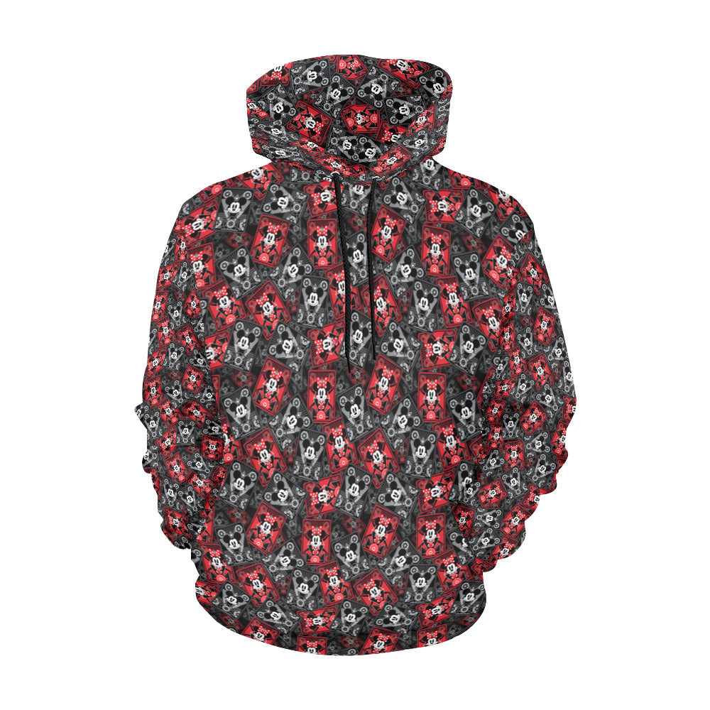 Steamboat Mickey And Minne Cards Hoodie for Women