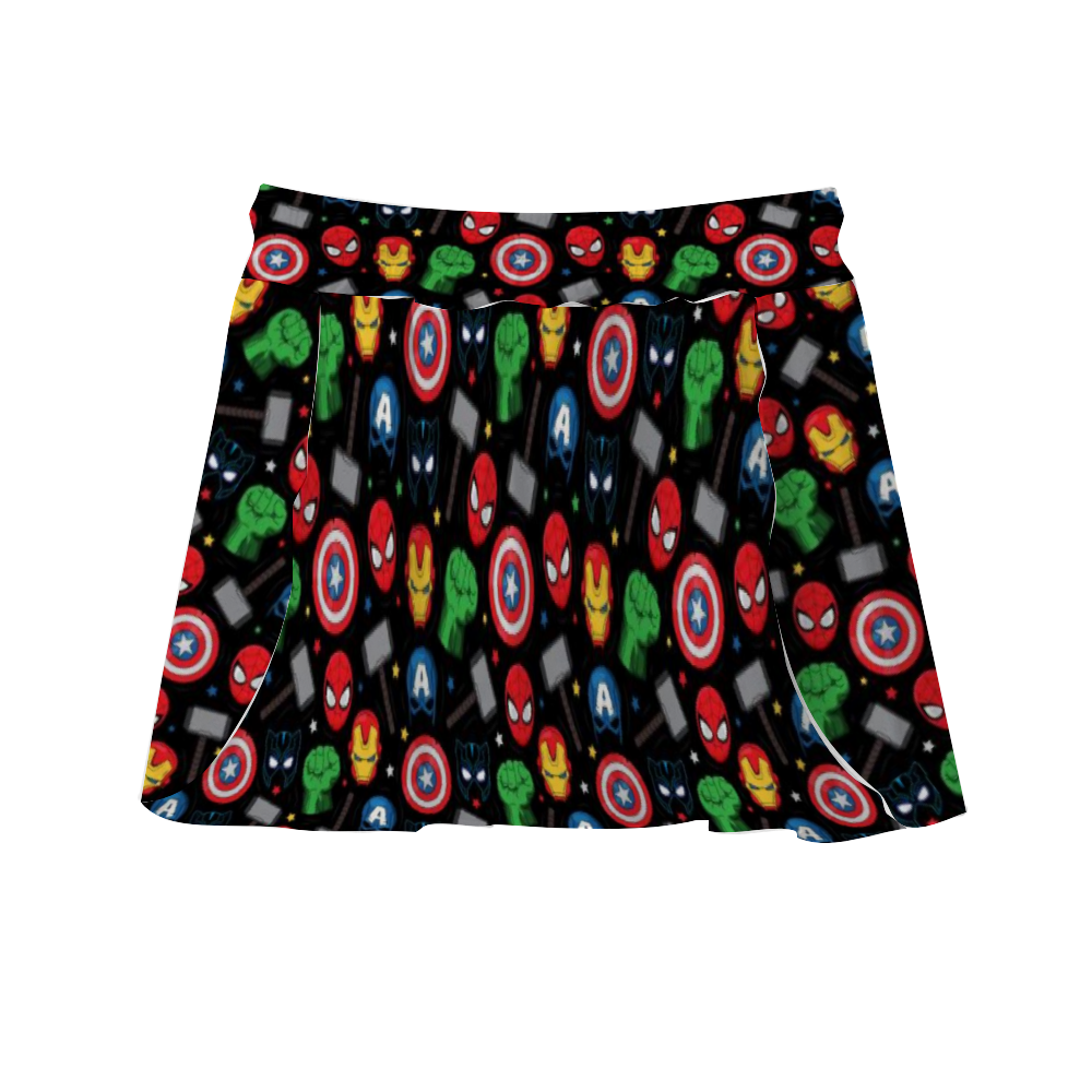 Super Heroes Athletic Skirt With Built In Shorts