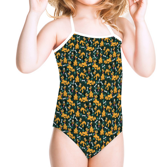 Life Is Better With A Dog Girl's Halter One Piece Swimsuit