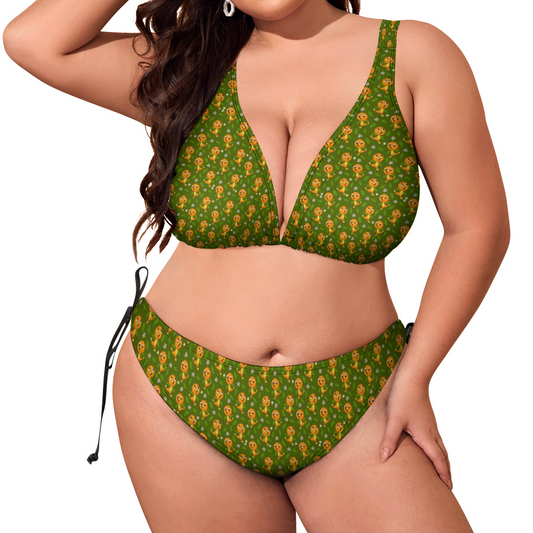 Orange Bird Plus Size Women's Two Piece Bikini