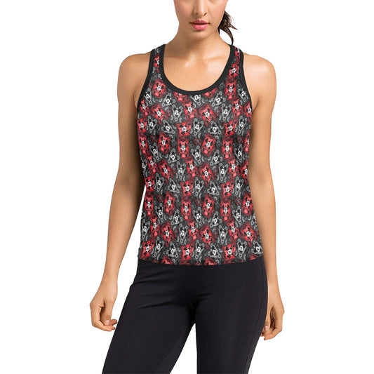Steamboat Mickey And Minnie Cards Women's Racerback Tank Top