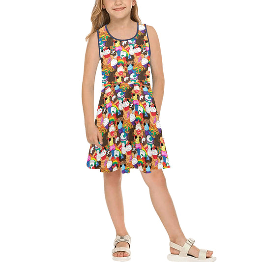 Colorful Snacks Girls' Sleeveless Sundress