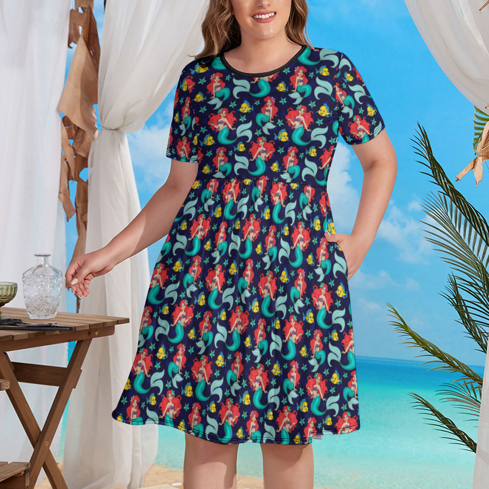 I Want To Be Where The People Are Women's Round Neck Plus Size Dress With Pockets