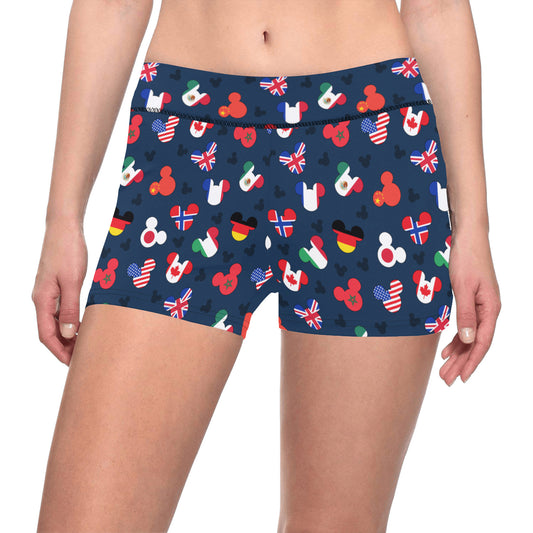 Disney World Epcot Around The World Women's Short Leggings