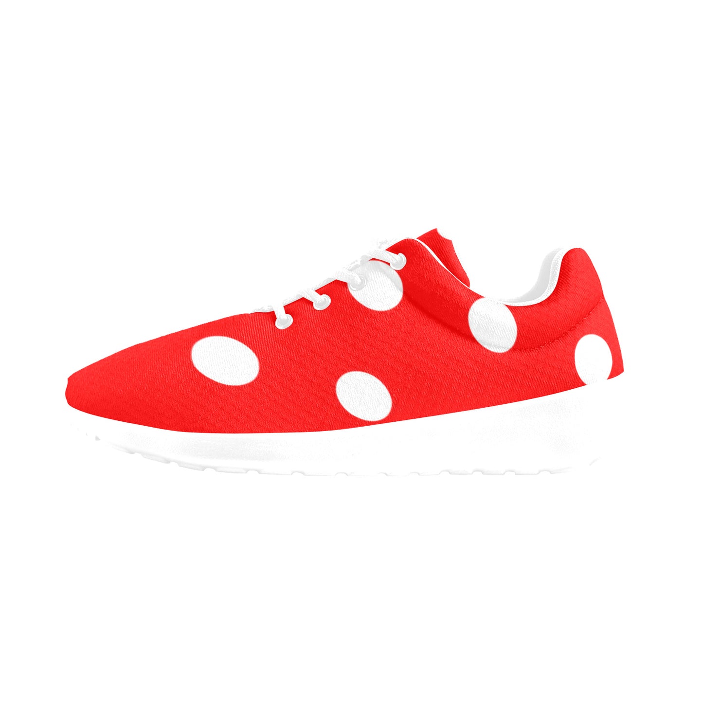 Red With White Polka Dots Men's Athletic Shoes