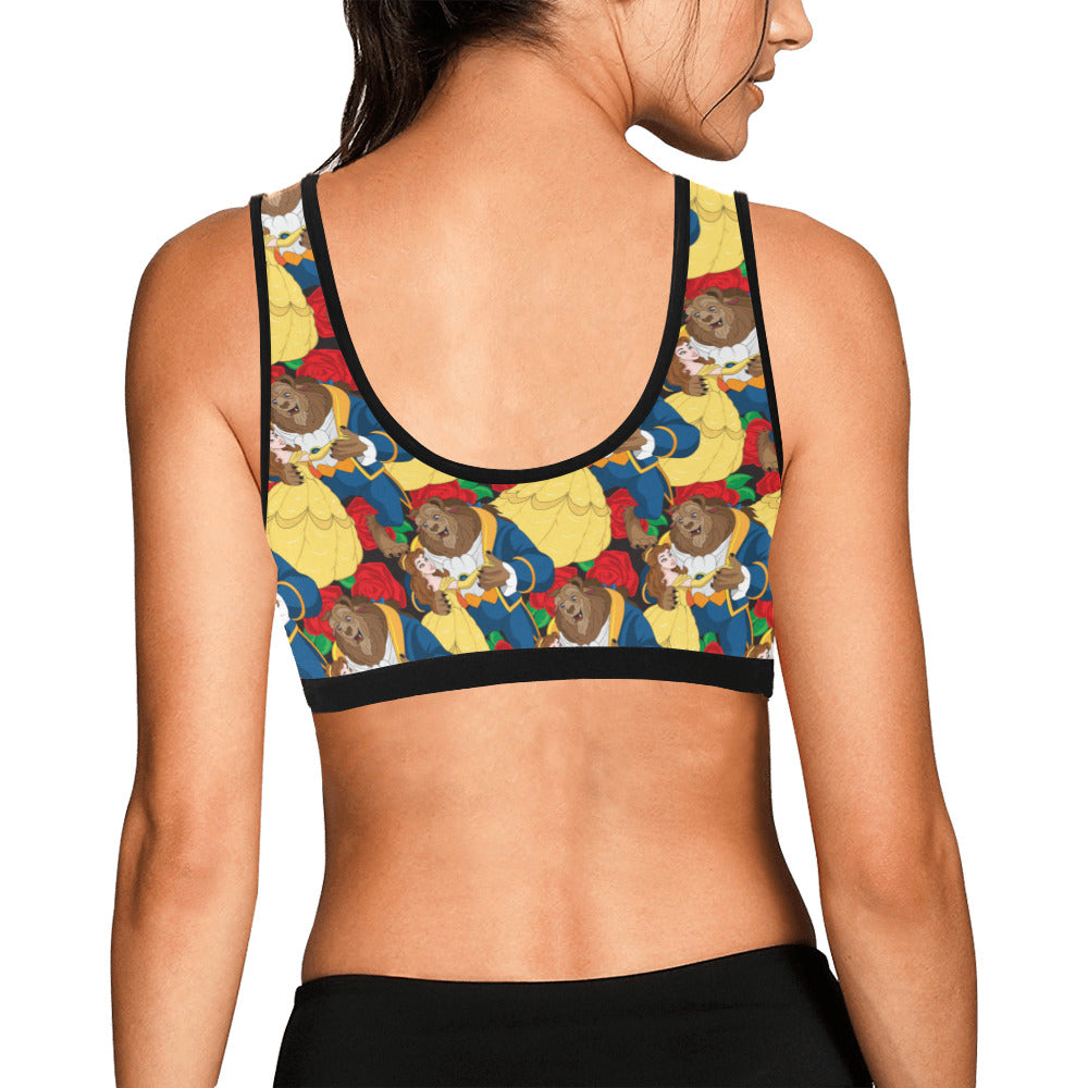 Beauty And The Beast Dancing Beauty Women's Athletic Sports Bra