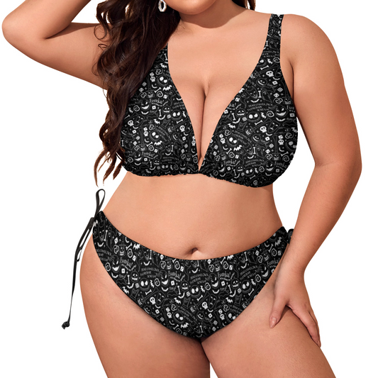 Disney Nightmare Before Christmas Everybody Scream Plus Size Women's Two Piece Bikini