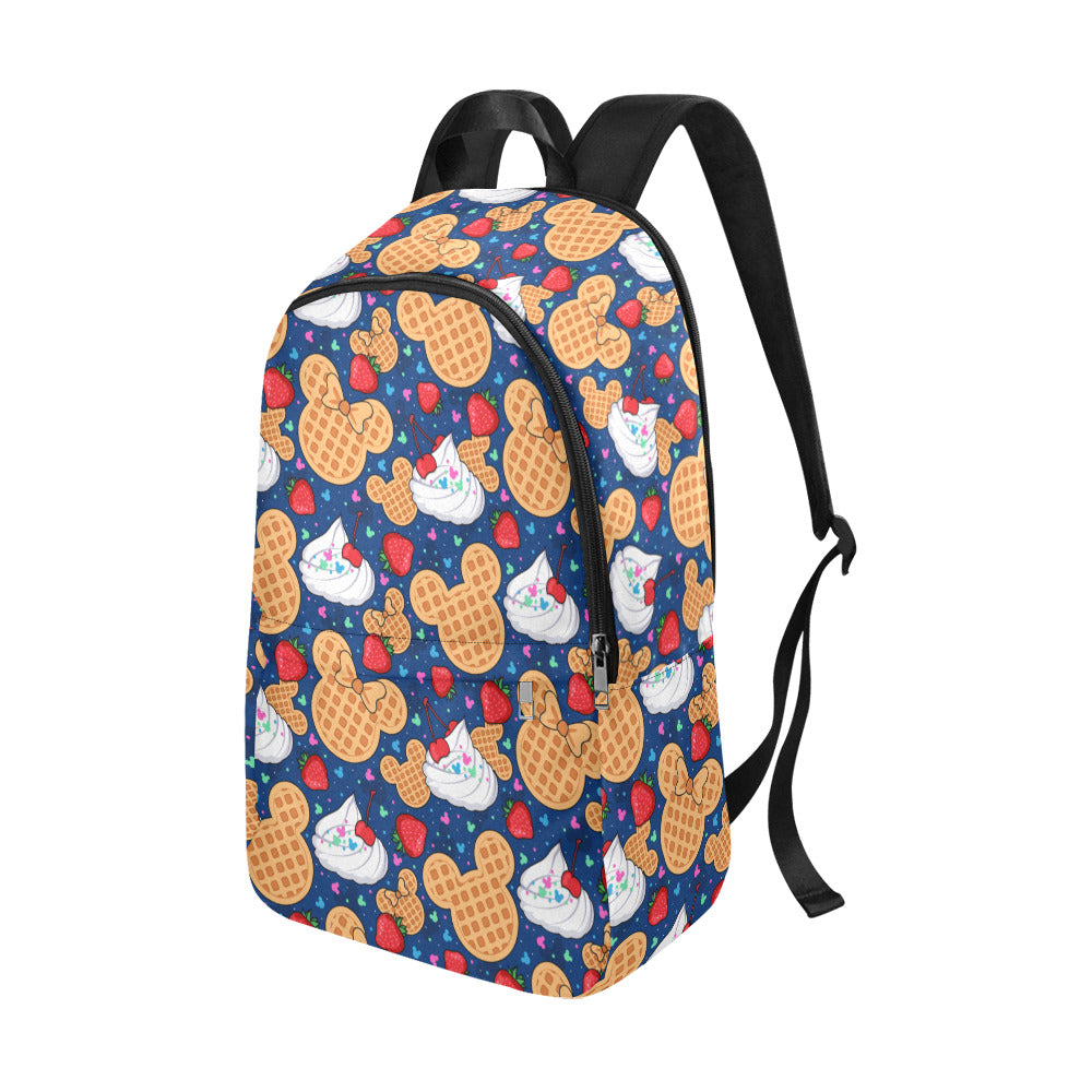 Waffles Fabric Backpack - Ambrie