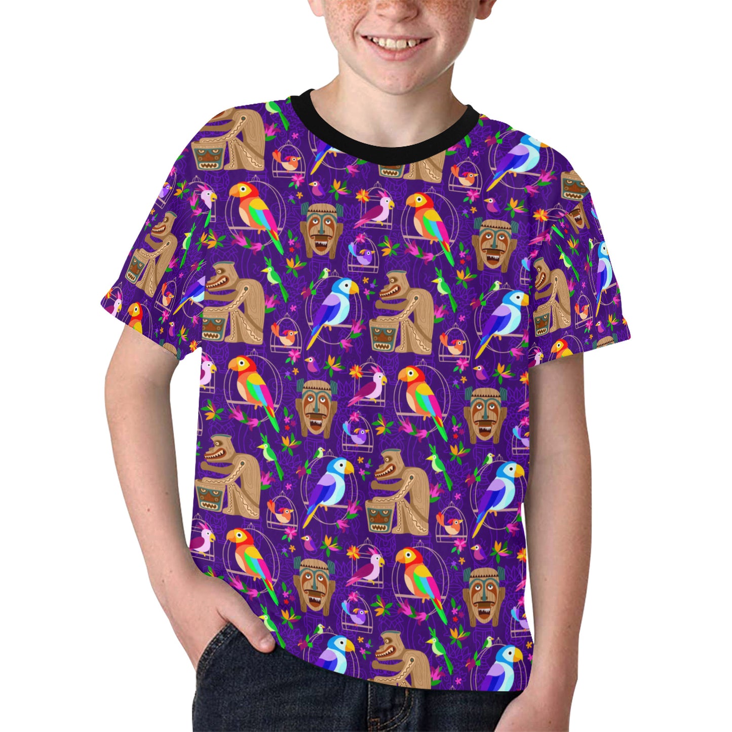 Tiki Plays The Drums Kid's T-shirt - Ambrie