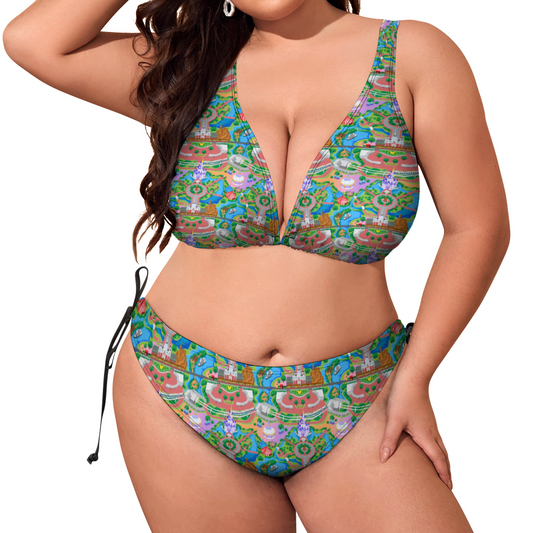 Park Map Plus Size Women's Two Piece Bikini