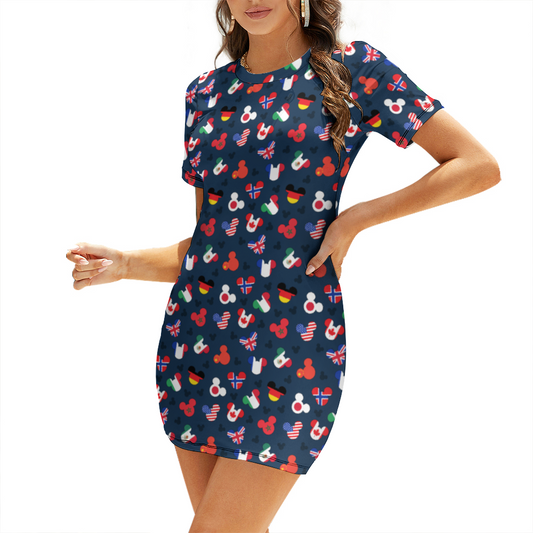 Mickey Flags Women's Summer Short Dress