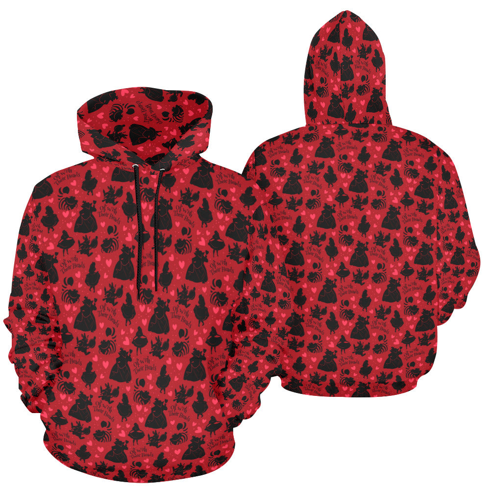 Disney Alice In Wonderland Queen Of Hearts Off With Their Heads Hoodie for Women