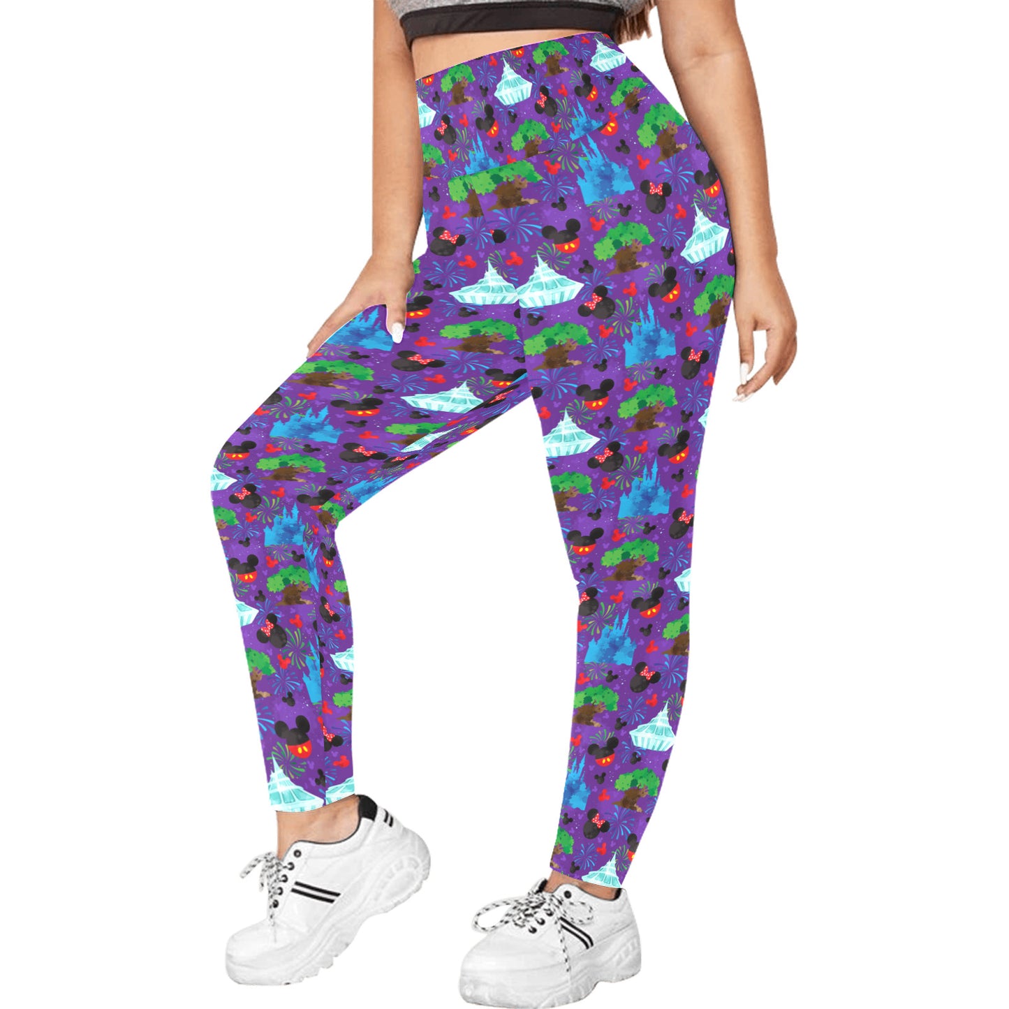 Park Hopper Fireworks Women's Plus Size Athletic Leggings