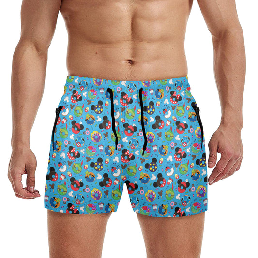 Character Donuts Men's Quick Dry Athletic Shorts