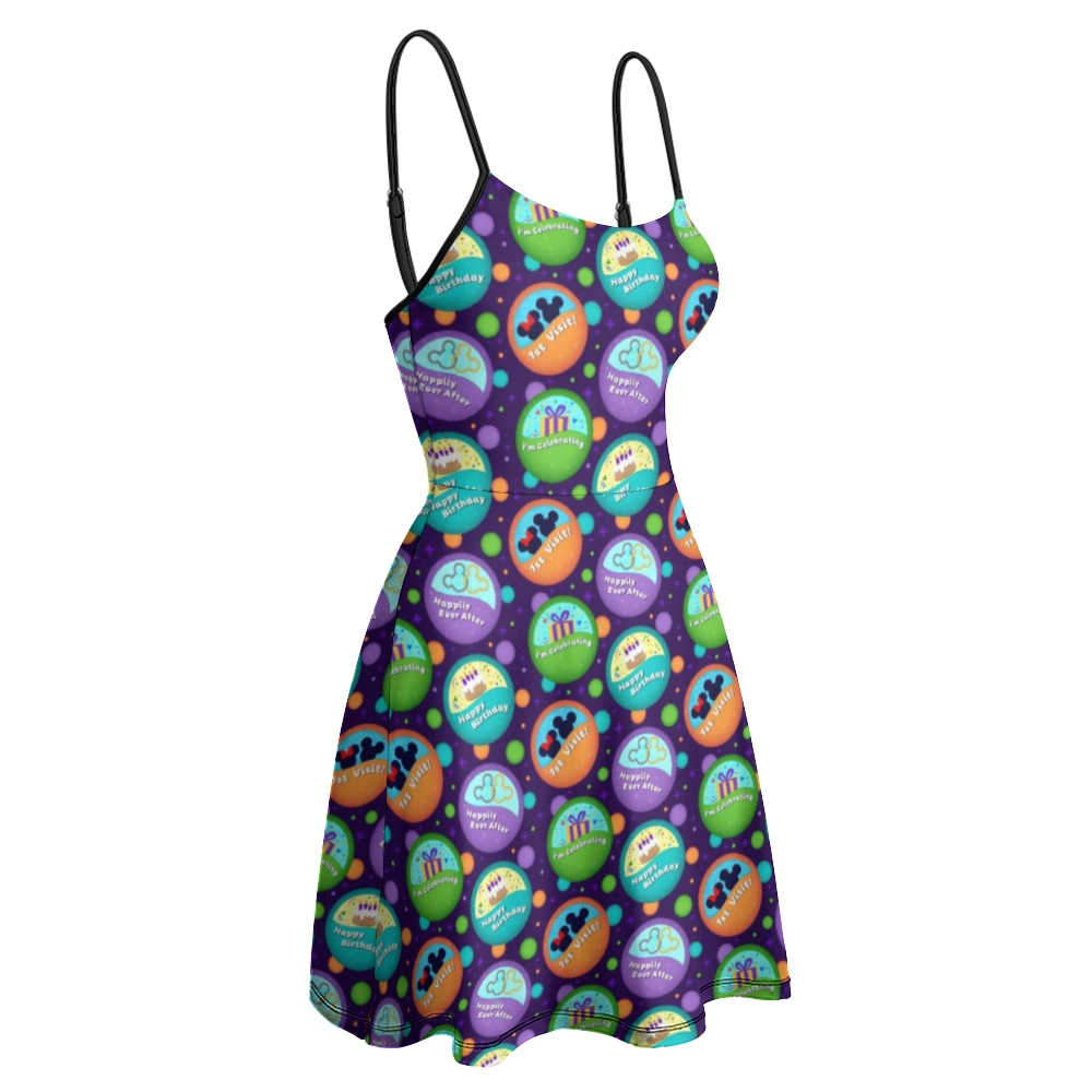 Button Collector Women's Sling Short Dress