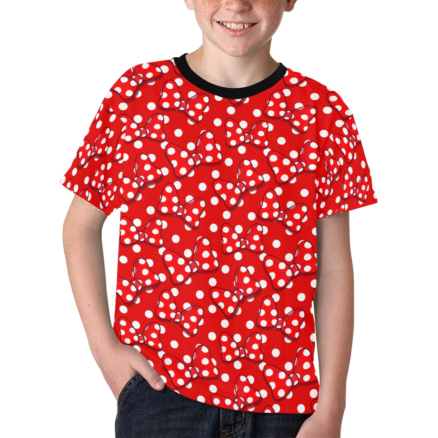 Polka Dot With Red Bows Kids' T-shirt