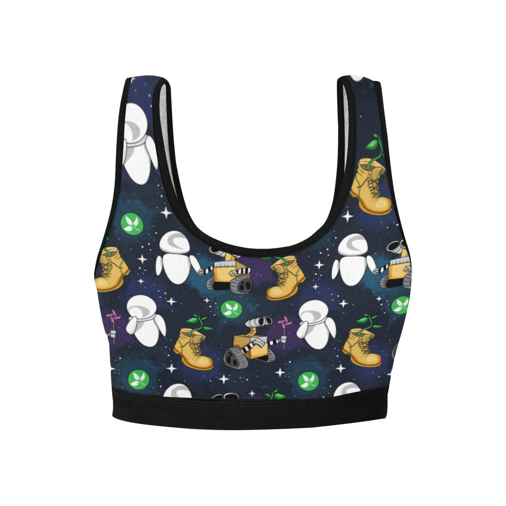 Disney Wall-E Love Needs No Words Women's Athletic Sports Bra