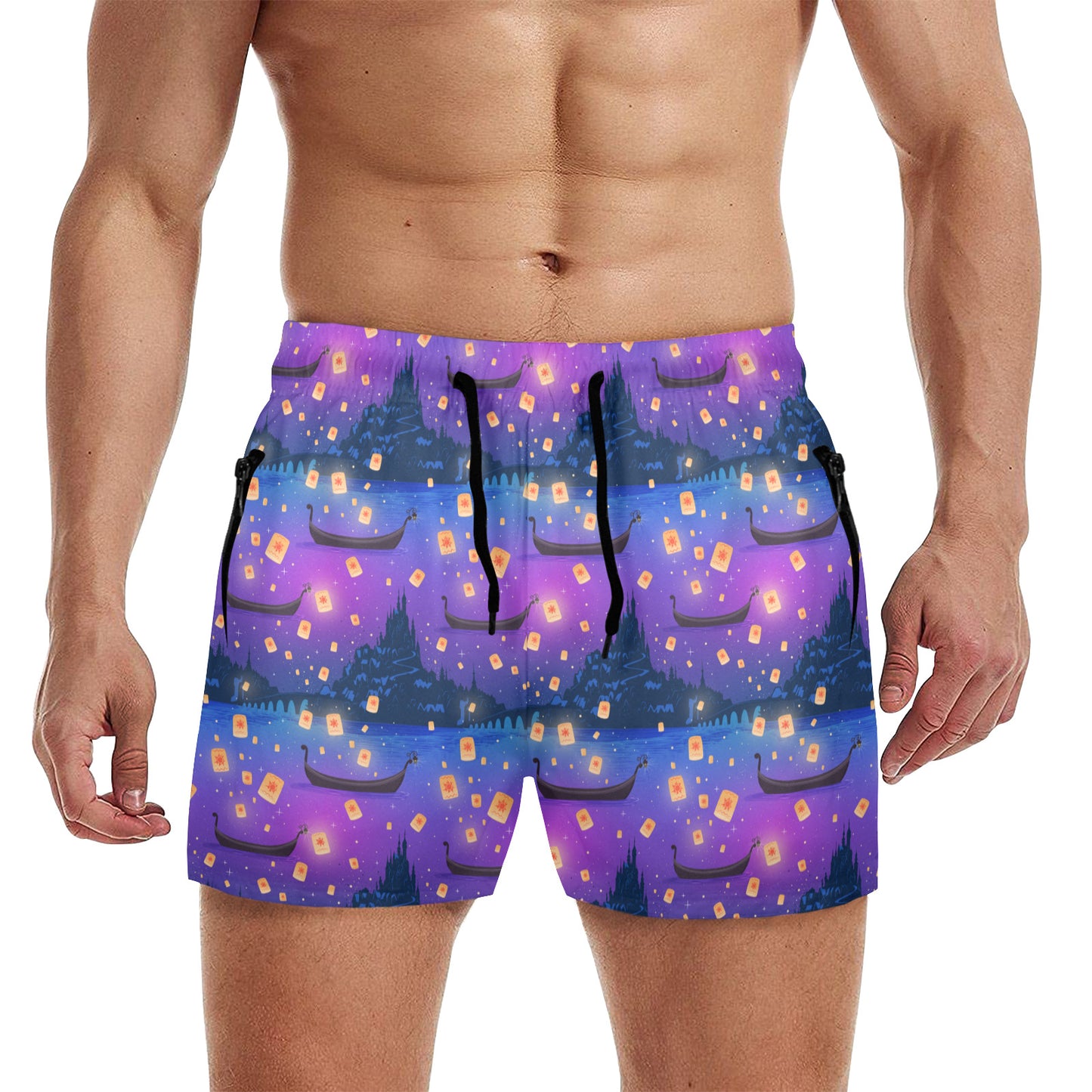 Floating Lanterns Men's Quick Dry Athletic Shorts