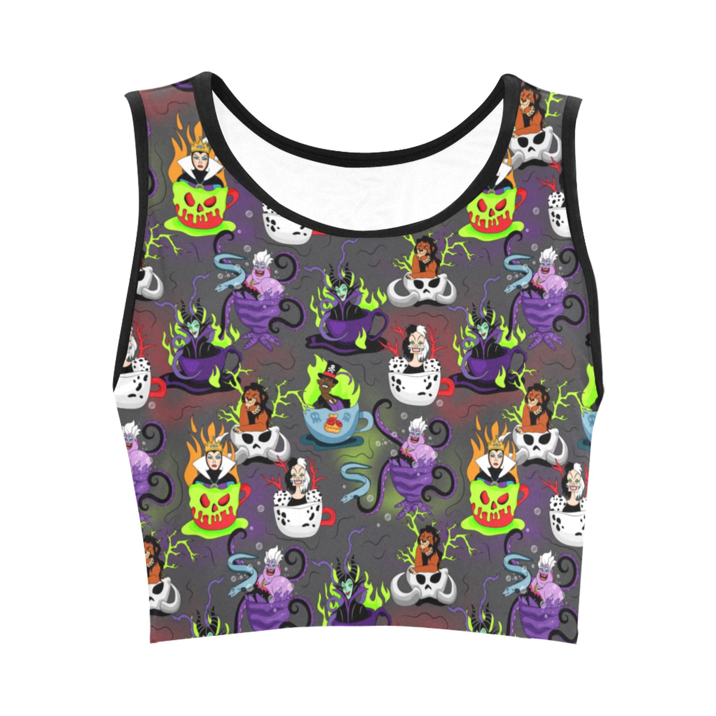 Villains Tea Cups Women's Athletic Crop Top