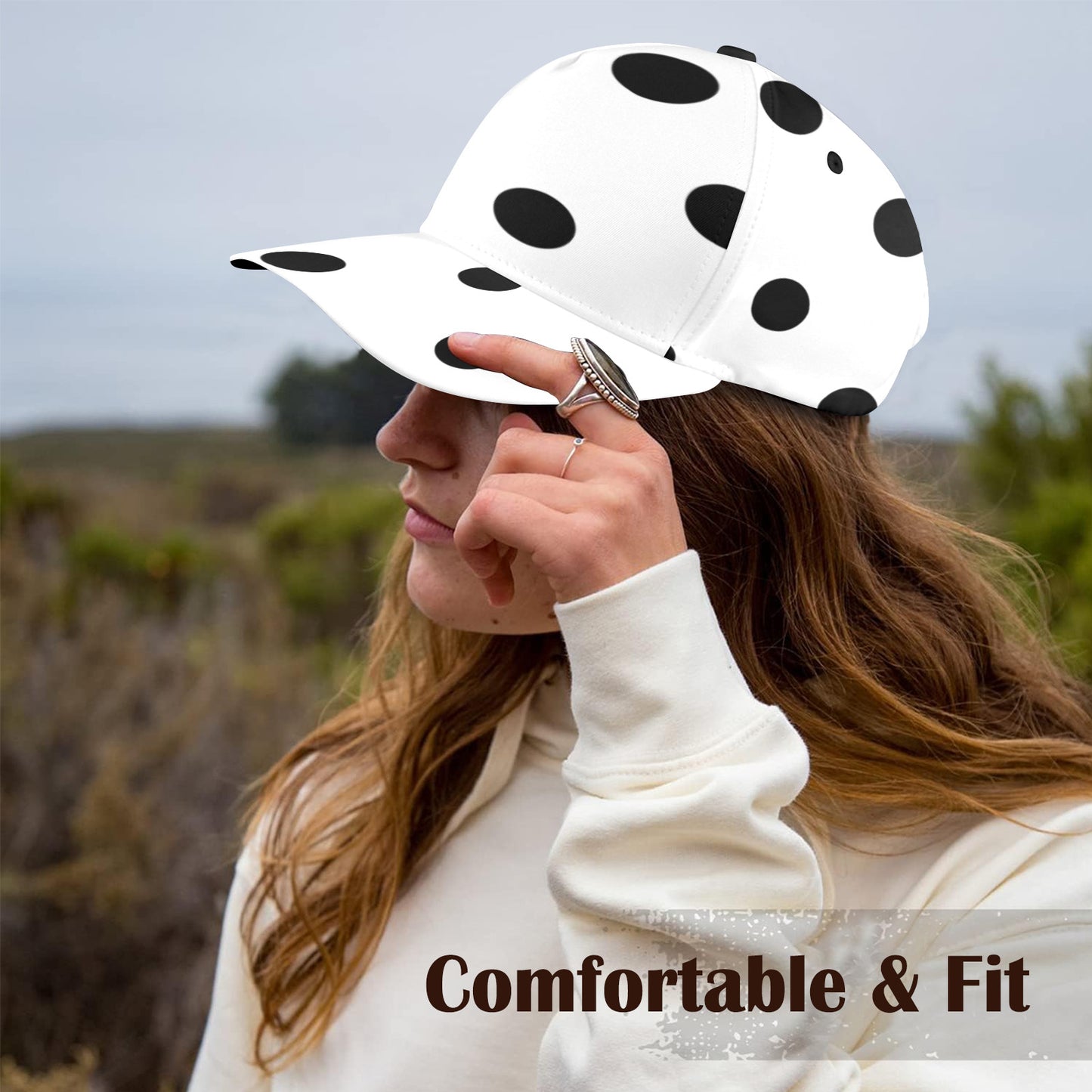 White With Black Polka Dots Hat