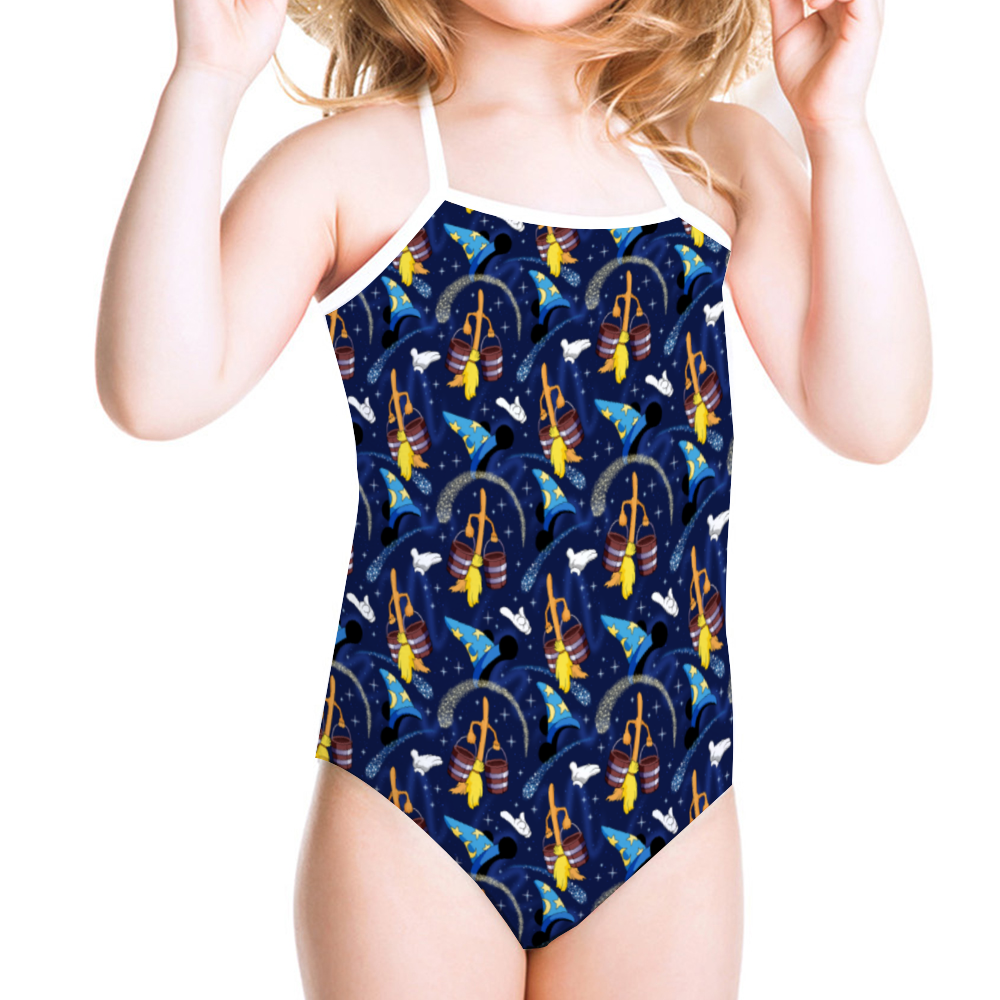 Sorcerer Girl's Halter One Piece Swimsuit