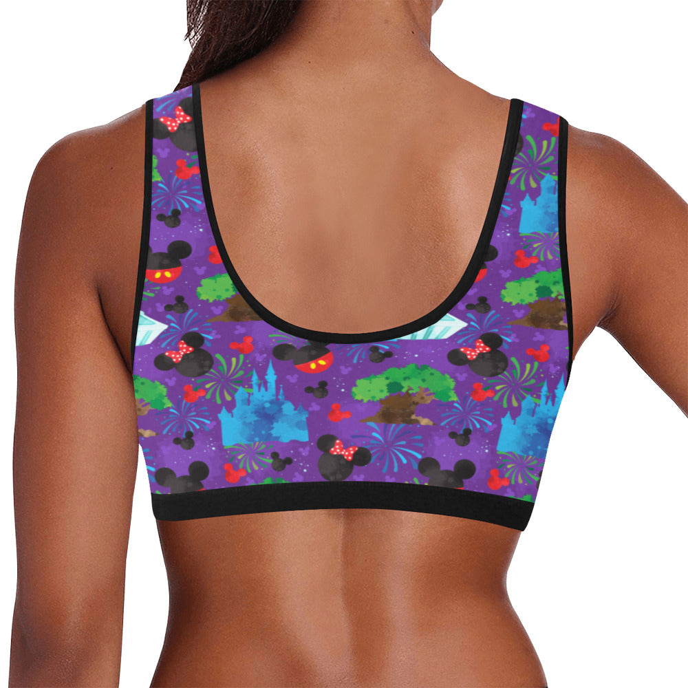 Park Hopper Fireworks Women's Athletic Sports Bra