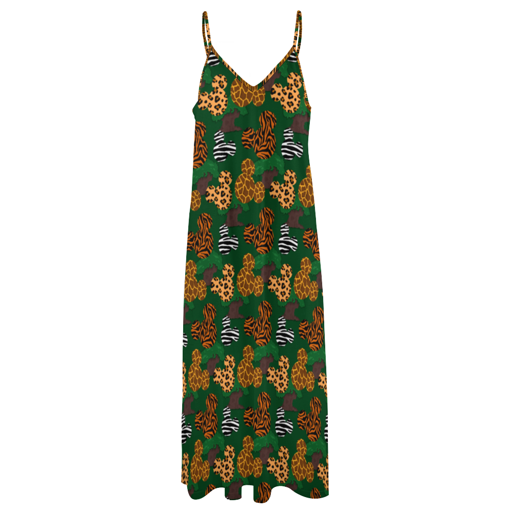 Animal Prints Women's Summer Slip Long Dress
