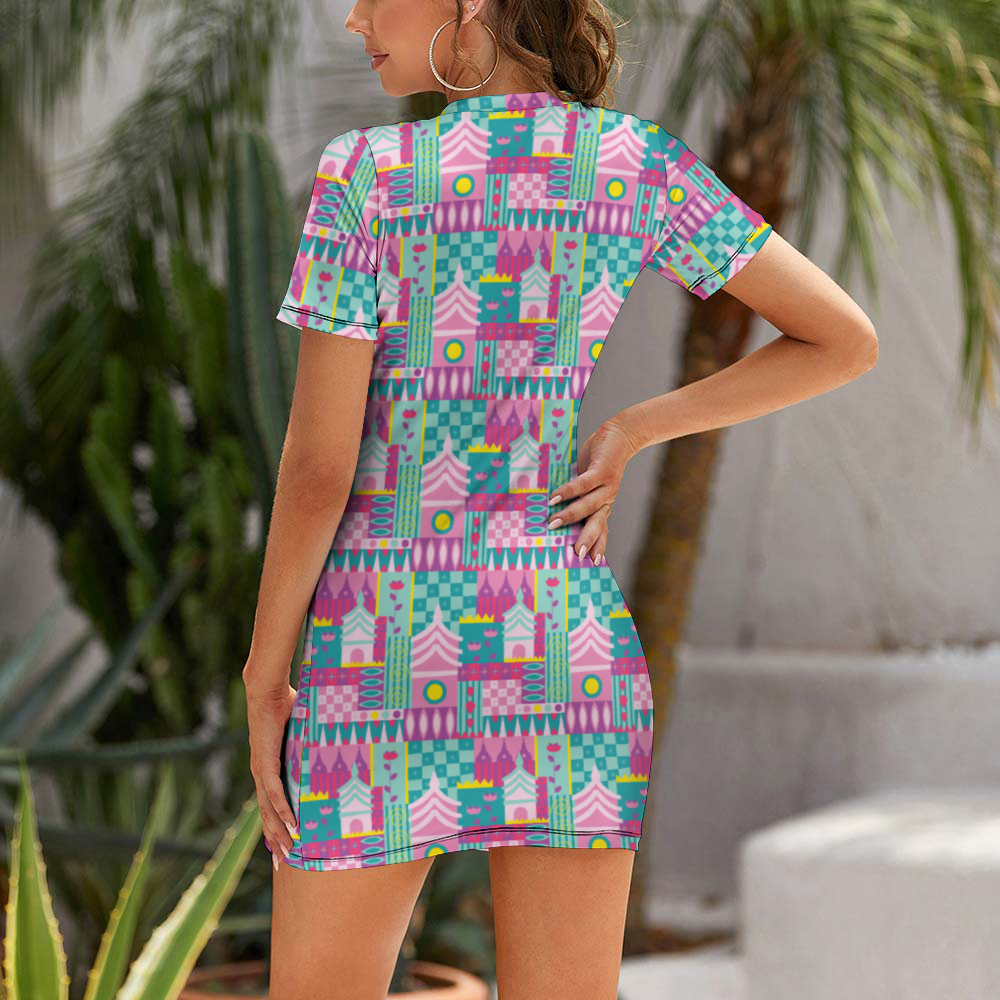 Small World Women's Summer Short Dress