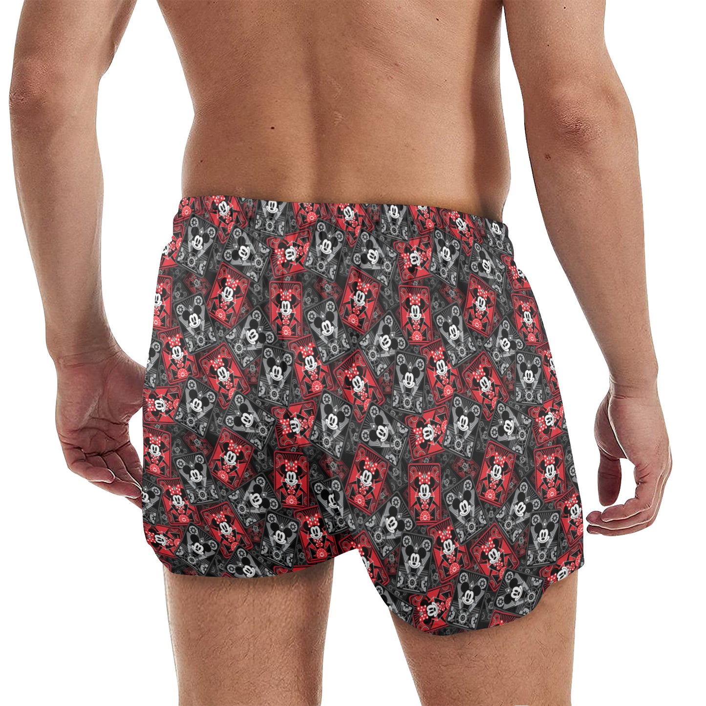 Steamboat Mickey And Minnie Cards Men's Quick Dry Athletic Shorts