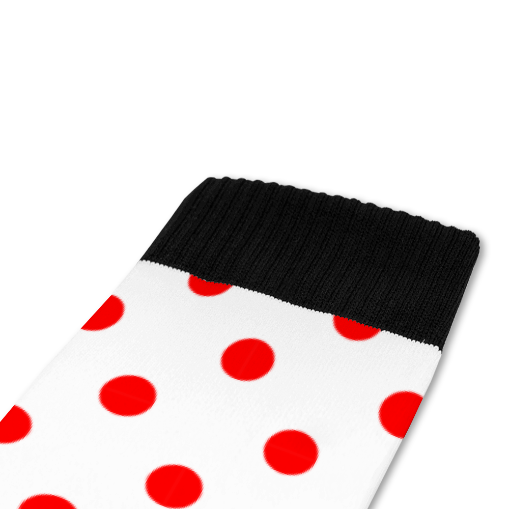 White With Red Polka Dots Over Calf Socks