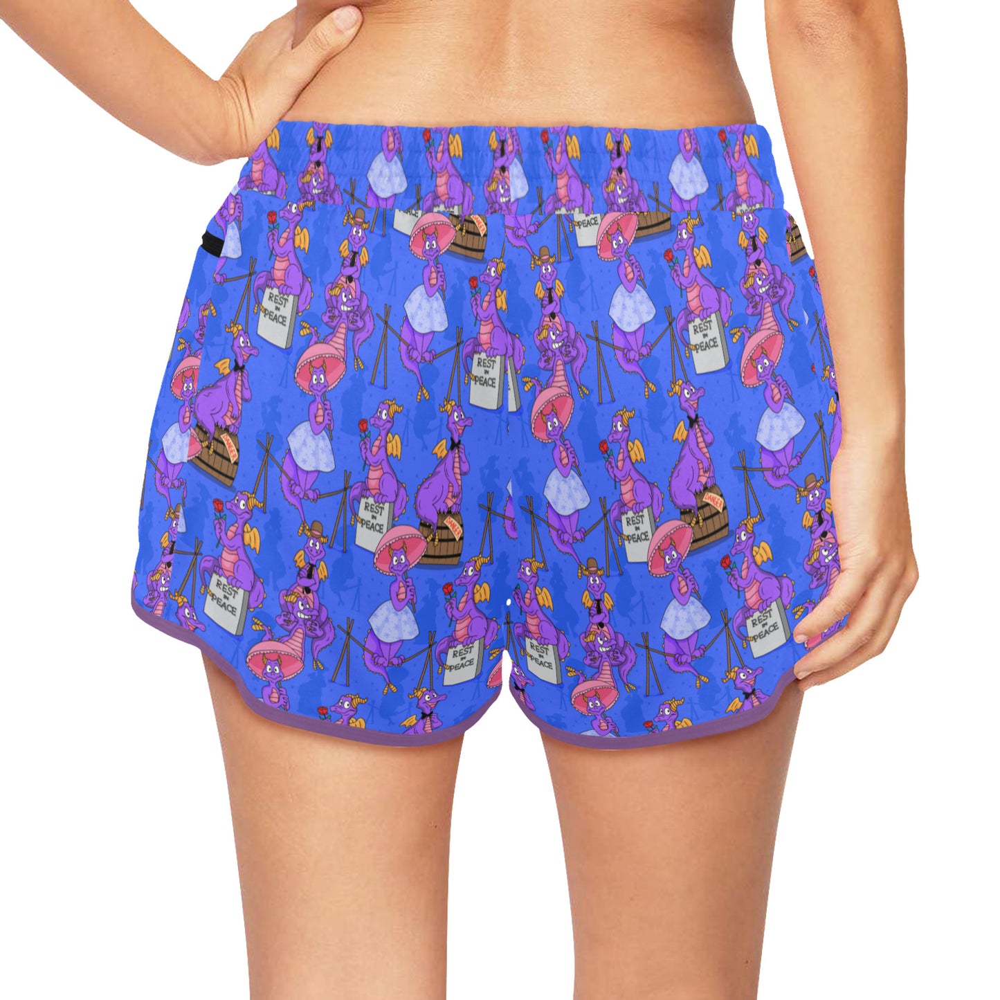 Haunted Mansion Figment Women's Athletic Sports Shorts