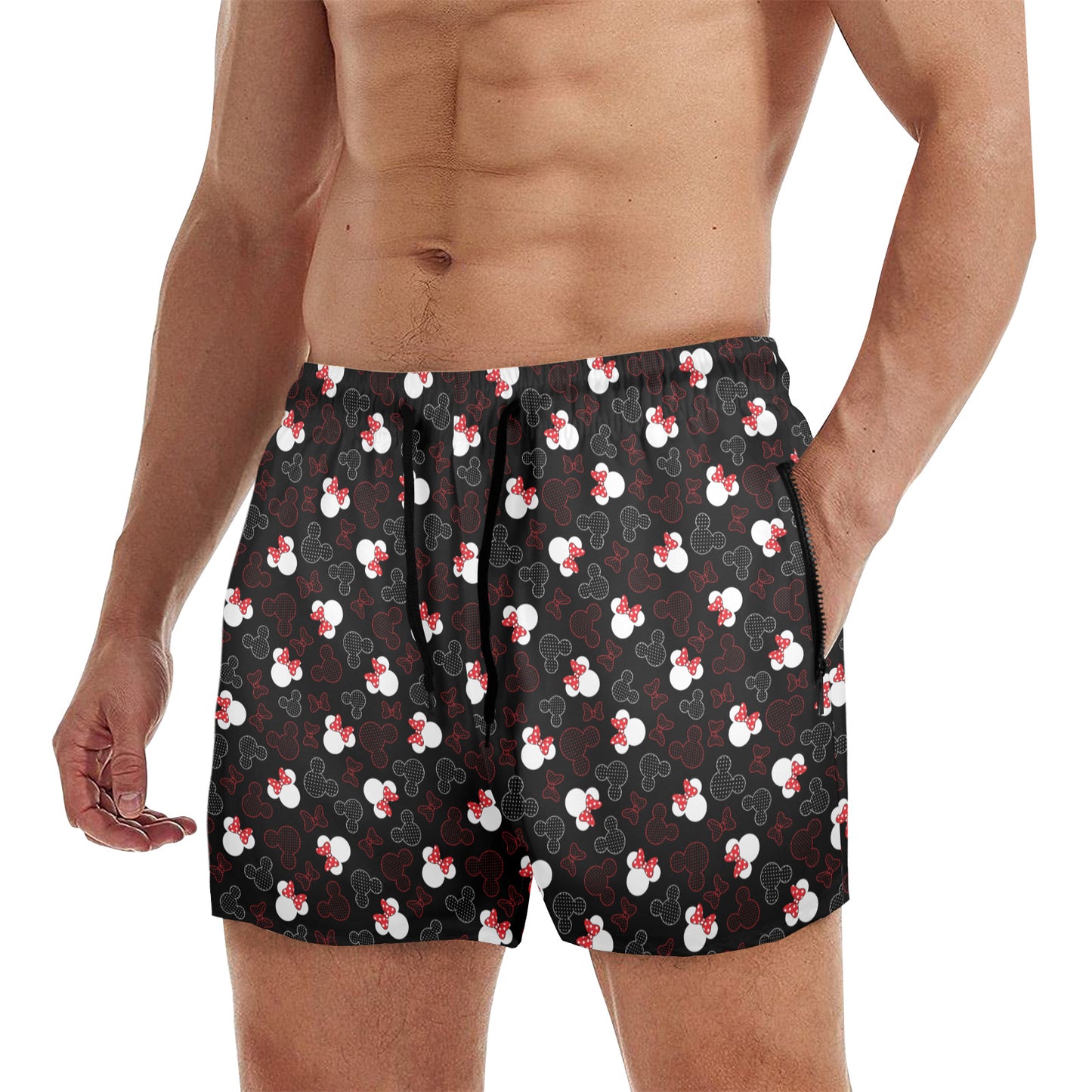 Mickey And Minnie Dots Men's Quick Dry Athletic Shorts