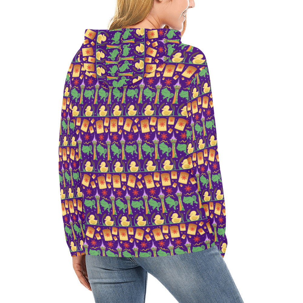 Disney Tangled Rapunzel Magical Hair Character Line Hoodie for Women