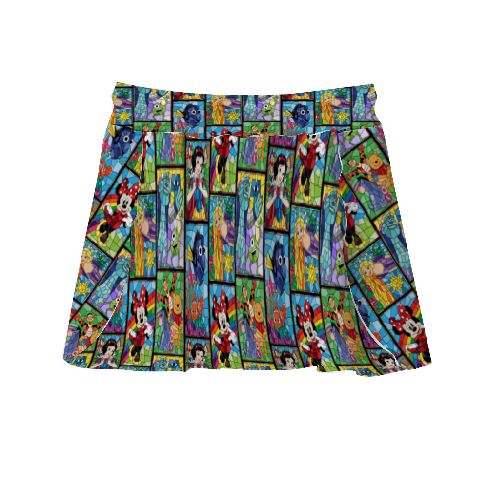 Stained Glass Characters Athletic Skirt With Built In Shorts