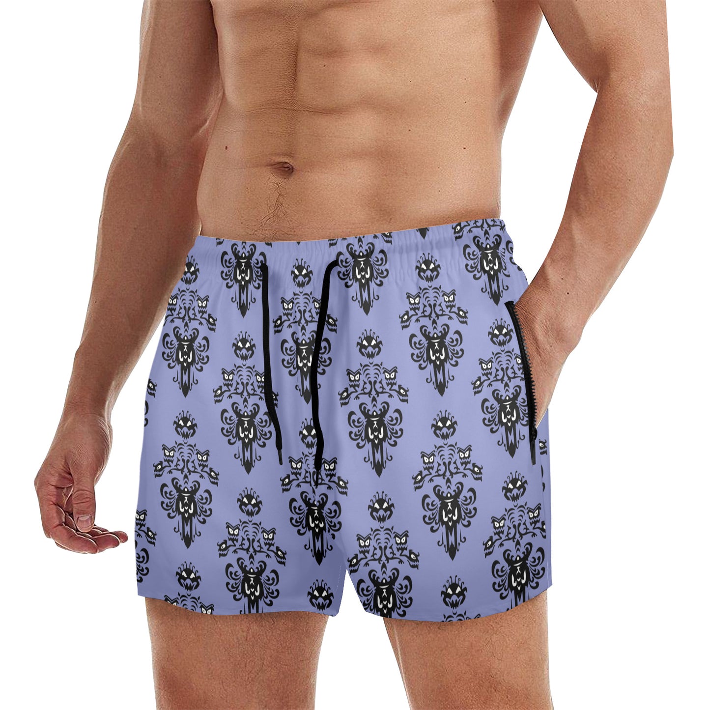 Haunted Mansion Wallpaper Men's Quick Dry Athletic Shorts