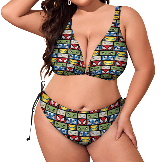 Super Heroes Eyes Plus Size Women's Two Piece Bikini