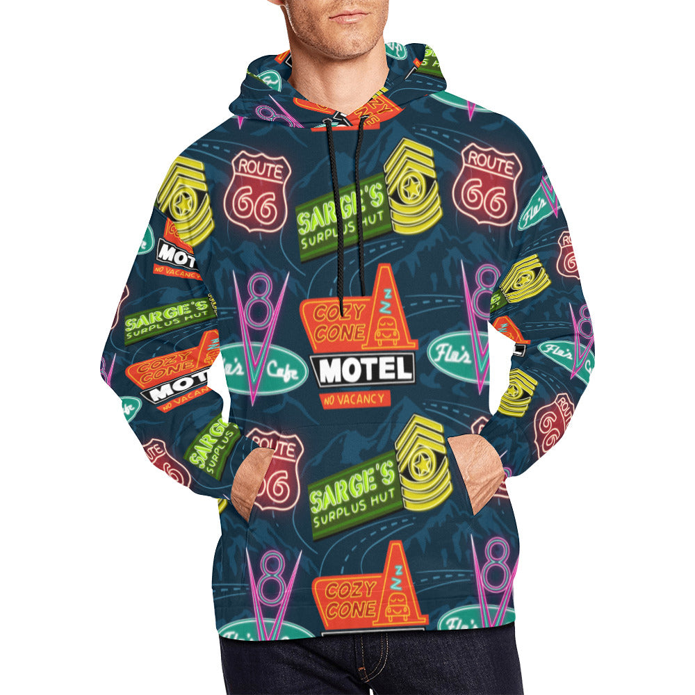 Disney Cars Neon Signs Hoodie for Men