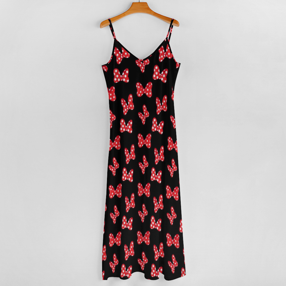 Polka Dot Bows Women's Summer Slip Long Dress
