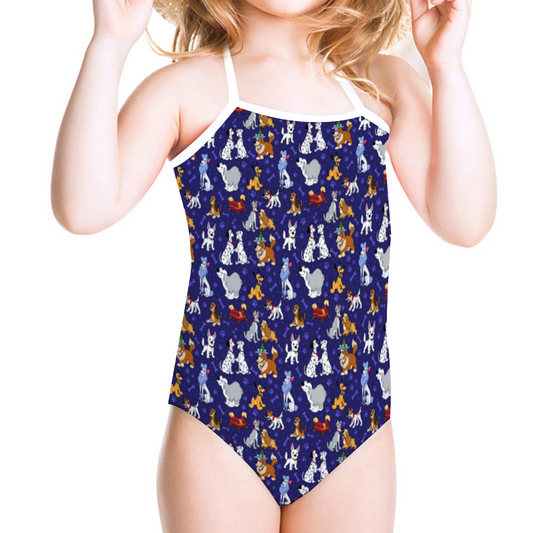 Dog Favorites Girl's Halter One Piece Swimsuit