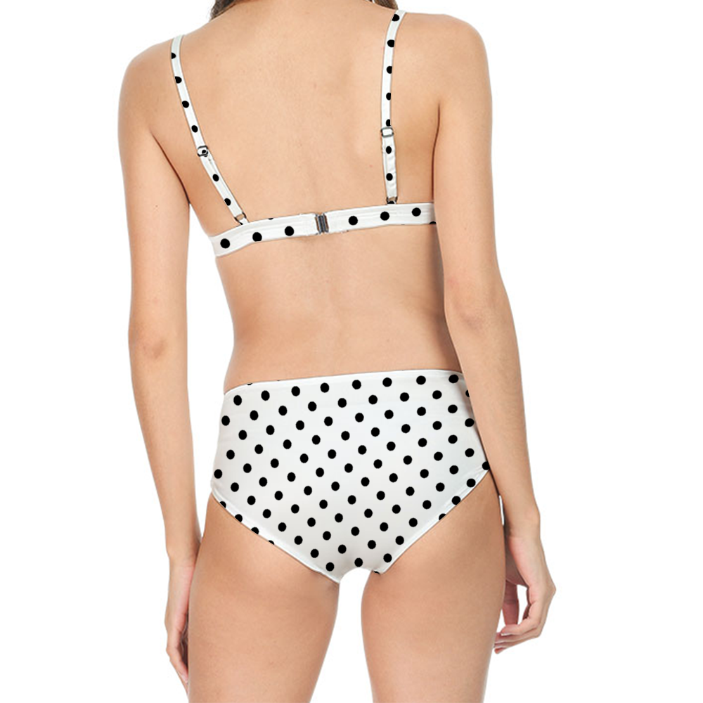 White With Black Polka Dots Women's One-Piece Swimsuit