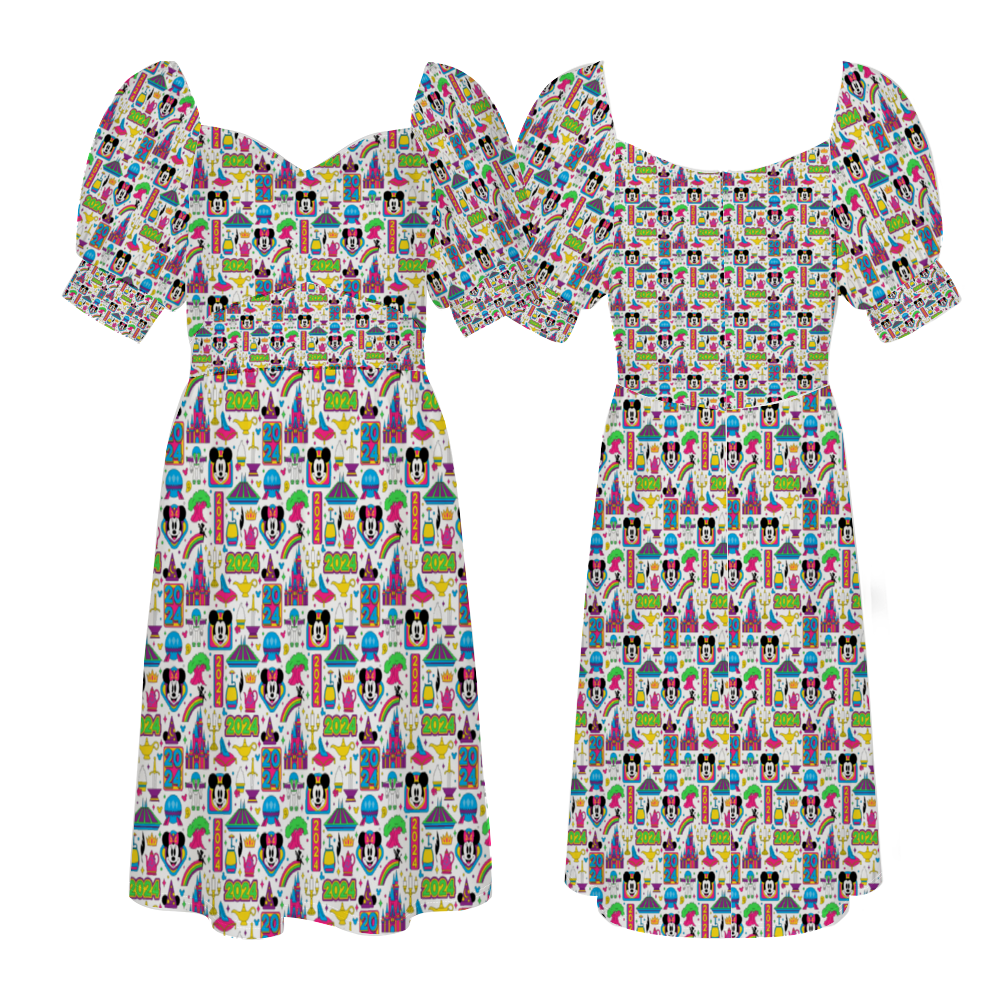 2024 Women's Short Sleeve V-neck Knee-Length Dress