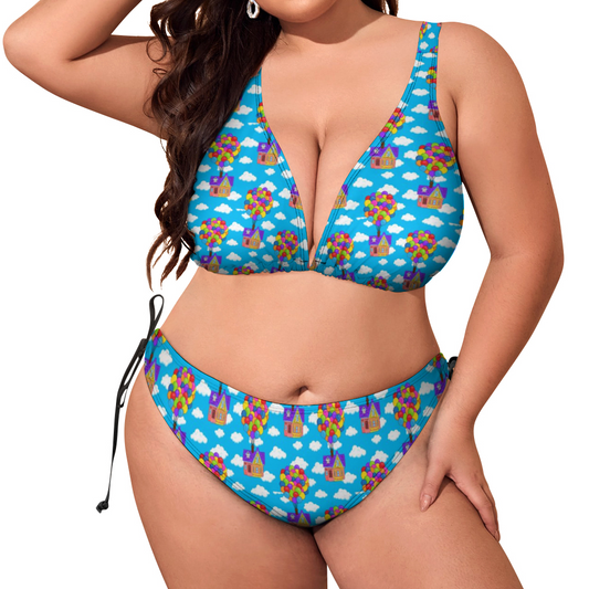 Disney Up Floating House Plus Size Women's Two Piece Bikini