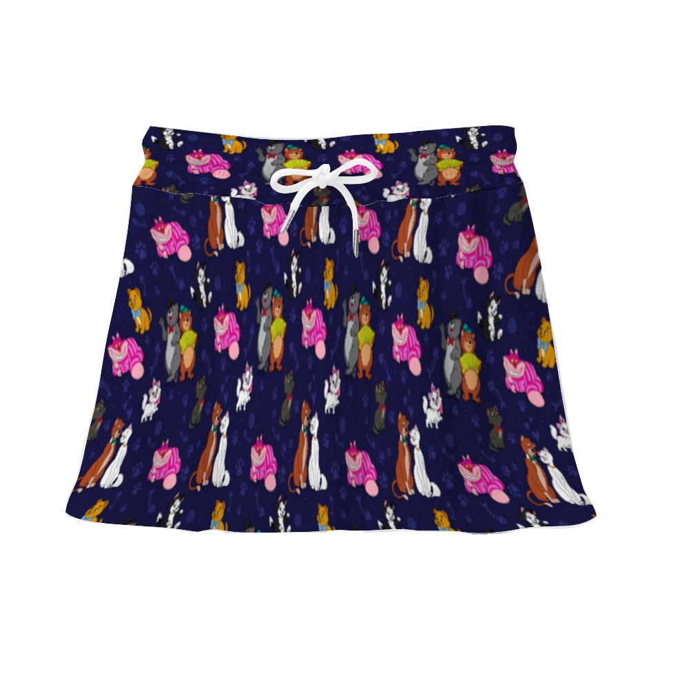 Cat Favorites Athletic Skirt With Built In Shorts