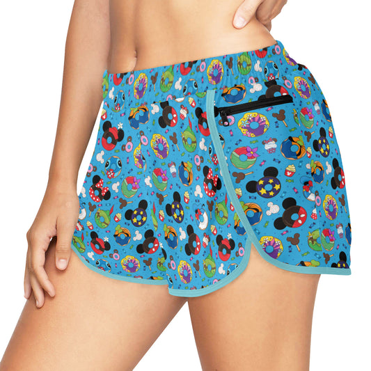 Character Donuts Women's Athletic Sports Shorts