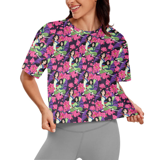 Blooming Flowers Women's Cropped T-shirt