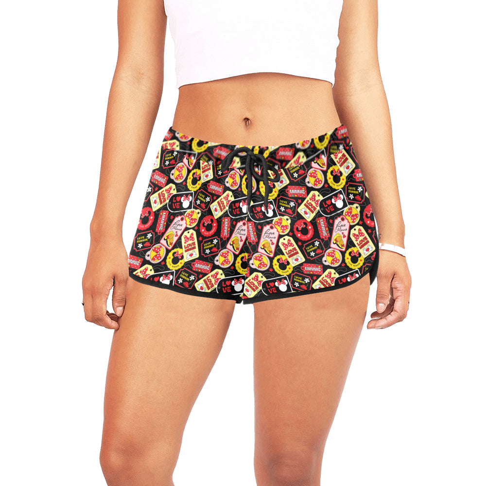 Minnie Tags Women's Relaxed Shorts