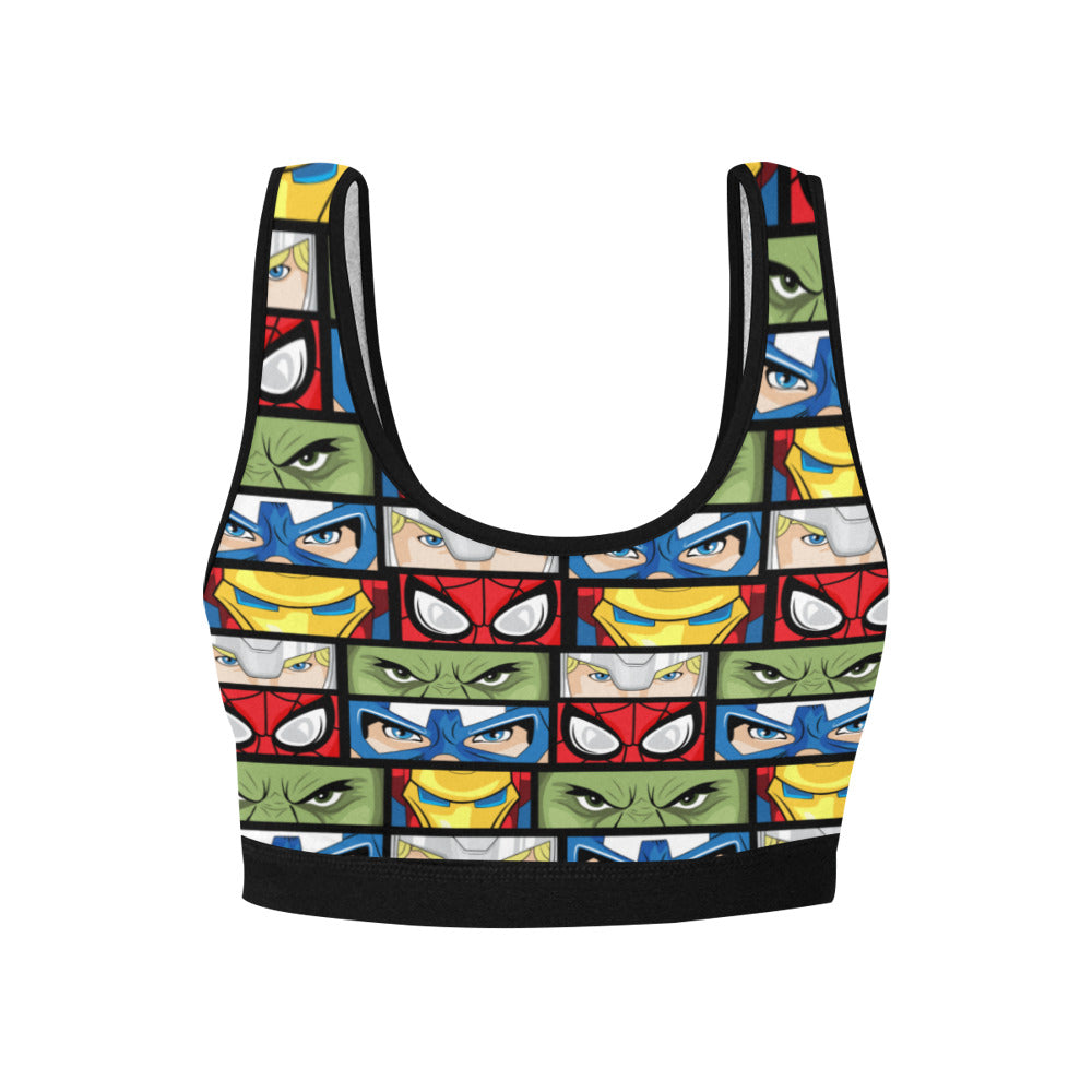 Super Heroes Eyes Women's Athletic Sports Bra