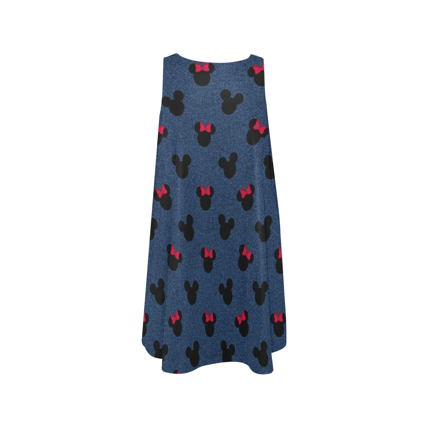 Denim Mice Sleeveless A-Line Pocket Dress