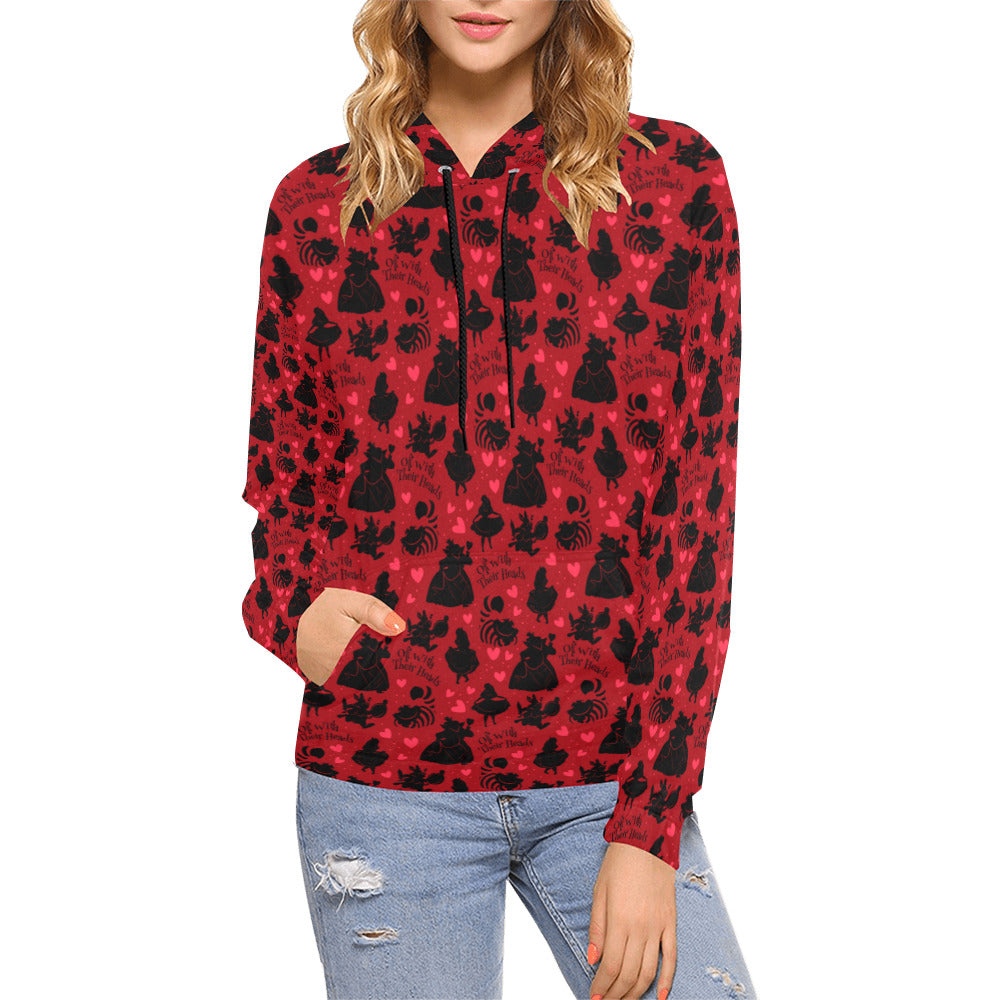 Disney Alice In Wonderland Queen Of Hearts Off With Their Heads Hoodie for Women